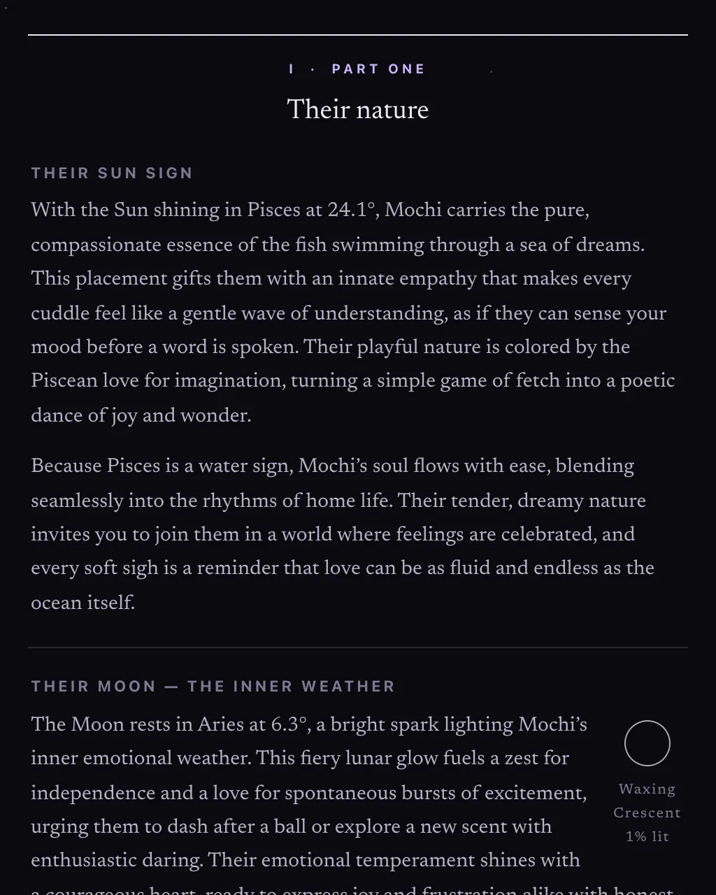 An inside page of the same reading: the chapter on their nature